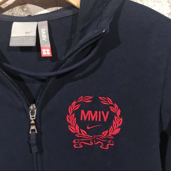 Nike MMIV Navy Blue USA Crop Hoodie - Picture 4 of 5